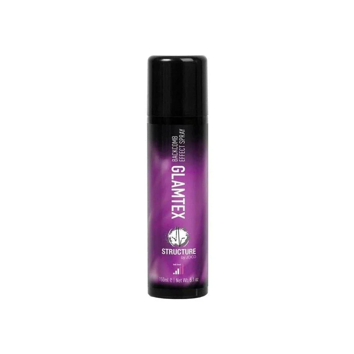 Joico Structure Glamtex Backcomb Effect Spray - Purple and black bottle labeled ’Glamtex’