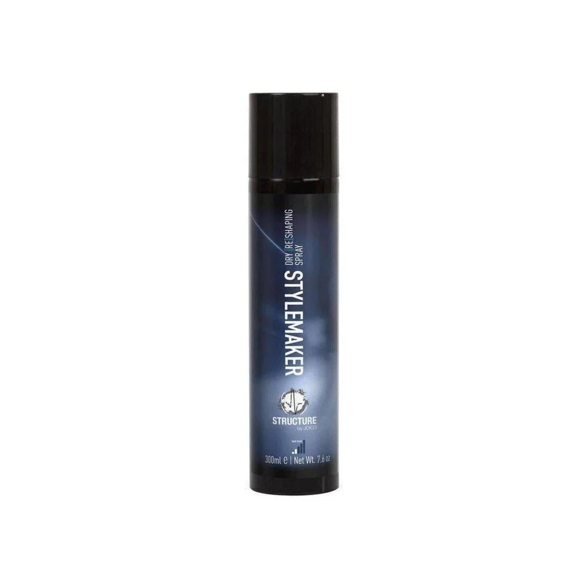 Black cylindrical bottle of Joico Structure Stylemaker Dry Re-Shaping Spray 300ml