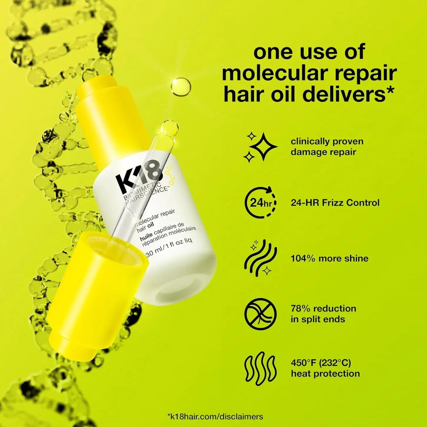 K18 Molecular Repair Hair Oil: Clinically Proven Damage Repair, Shine & Split End Reduction. Shop Now!