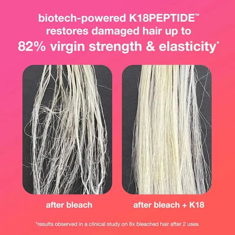 K18 Hair Repair: Before & After Bleach. See 82% Strength & Elasticity Restored!