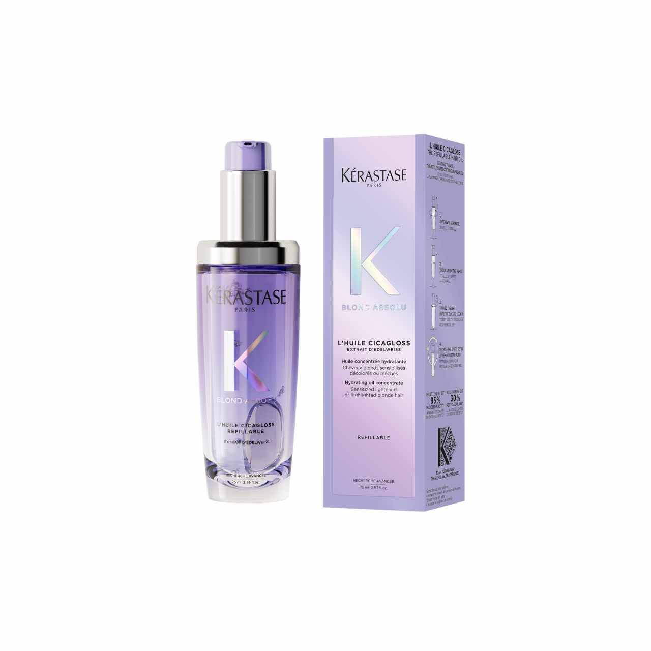 Kérastase Blond Absolu Cicagloss Hair Oil: Hydrating Shine for Blonde & Highlighted Hair.