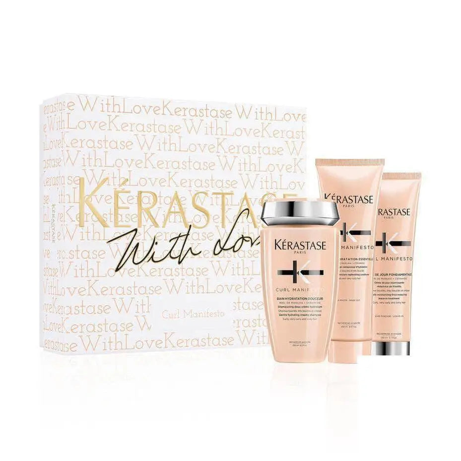 Kerastase Curl Manifesto Gift Set: Luxury Hair Care for Curly Hair | Includes Bain Hydratation Douceur Shampoo