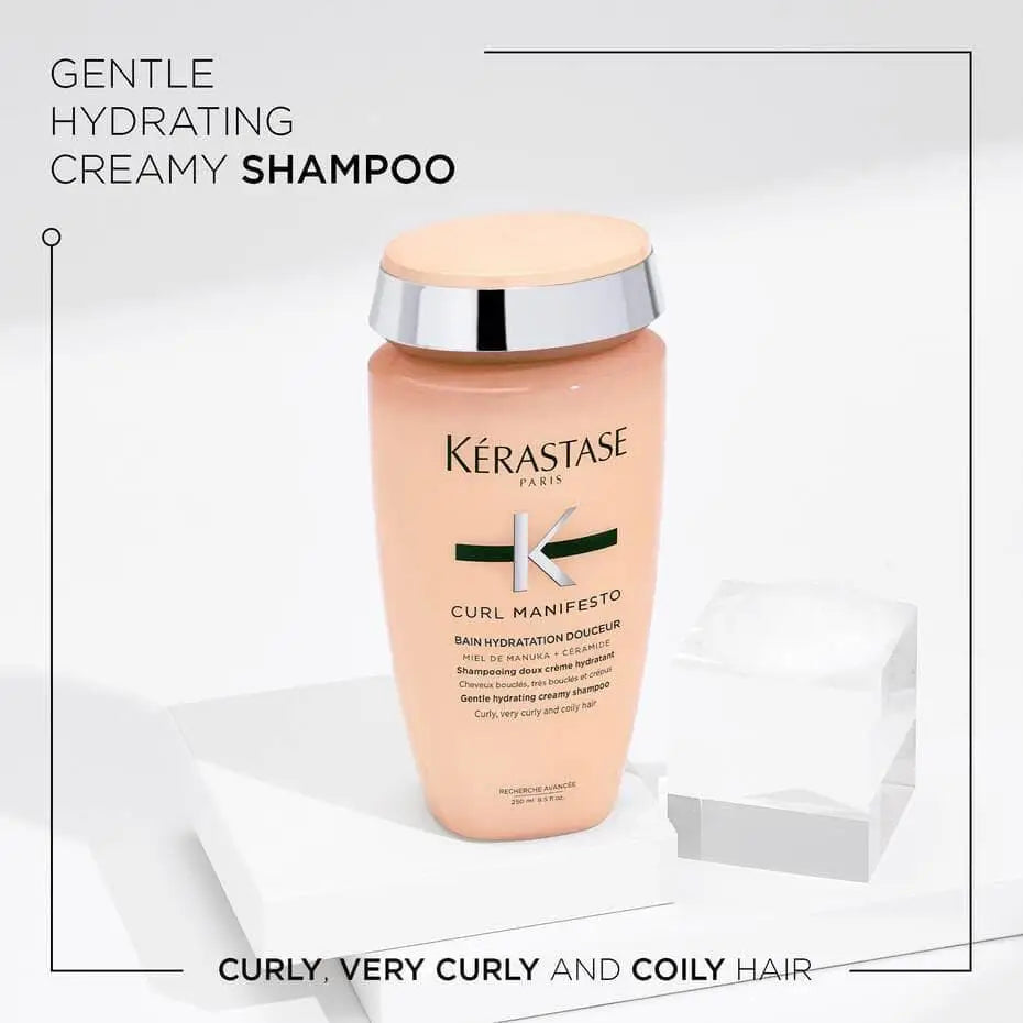 Kerastase Curl Manifesto Shampoo: Gentle, Hydrating Cream Shampoo for Curly, Coily Hair. Premium Haircare.