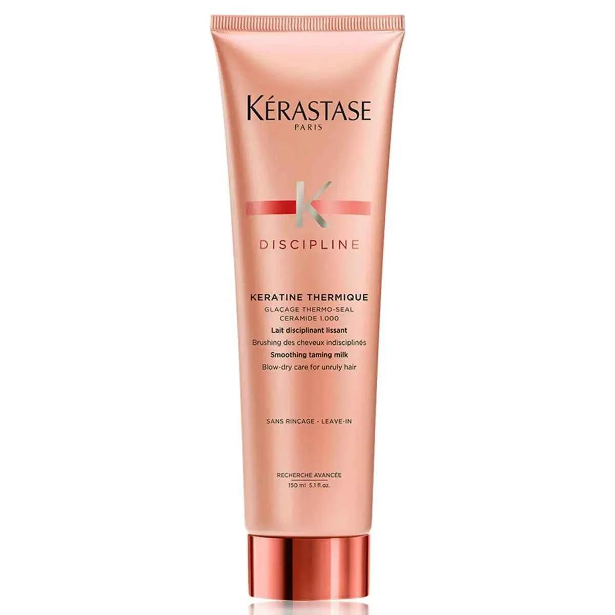 Kérastase Discipline Keratine Thermique: Heat Protectant, Smoothing Milk, Frizz Control - Blow-Dry Primer for Unruly Hair