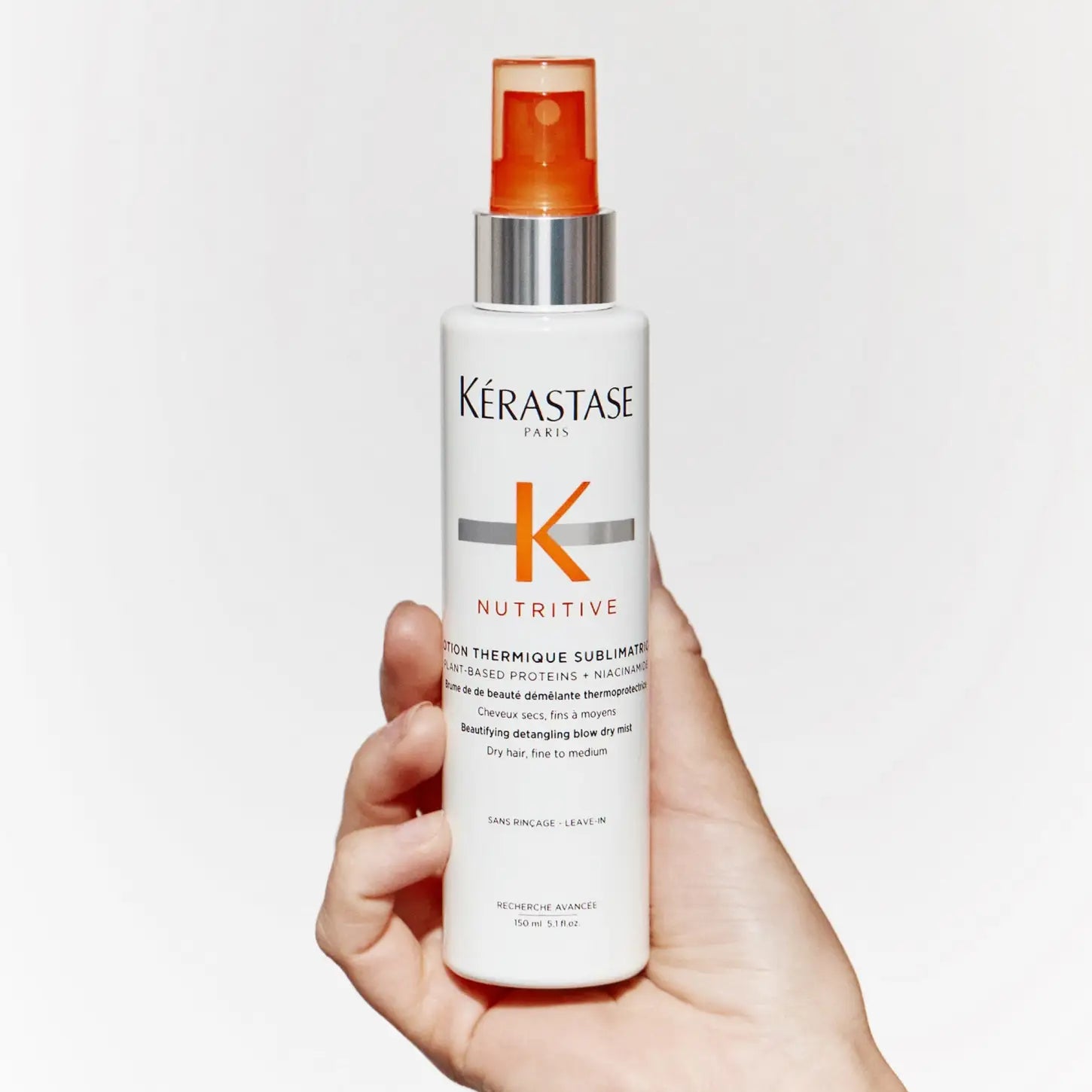 Kérastase Nutritive Lotion Thermique Blow Dry Mist: Heat protectant & detangling spray for dry, fine to medium hair.