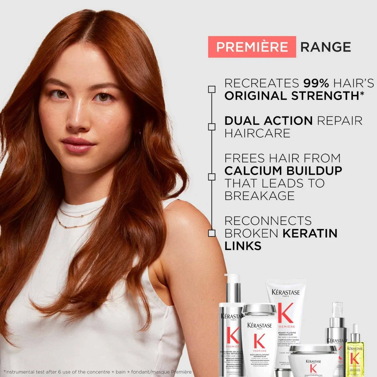 Kérastase Première: Hair Repair for Calcium Buildup. Stronger, Healthier Hair. Kérastase Range.