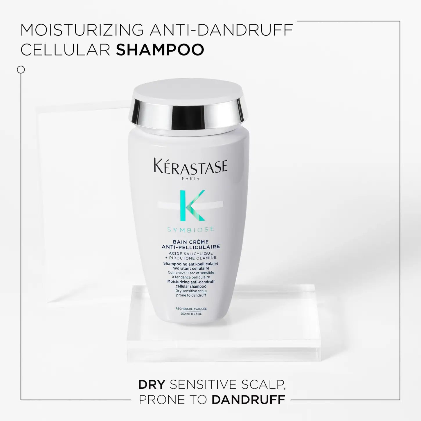 Kérastase Symbiose Anti-Dandruff Shampoo: Moisturizing cellular shampoo for dry, sensitive scalp. Kérastase product image.