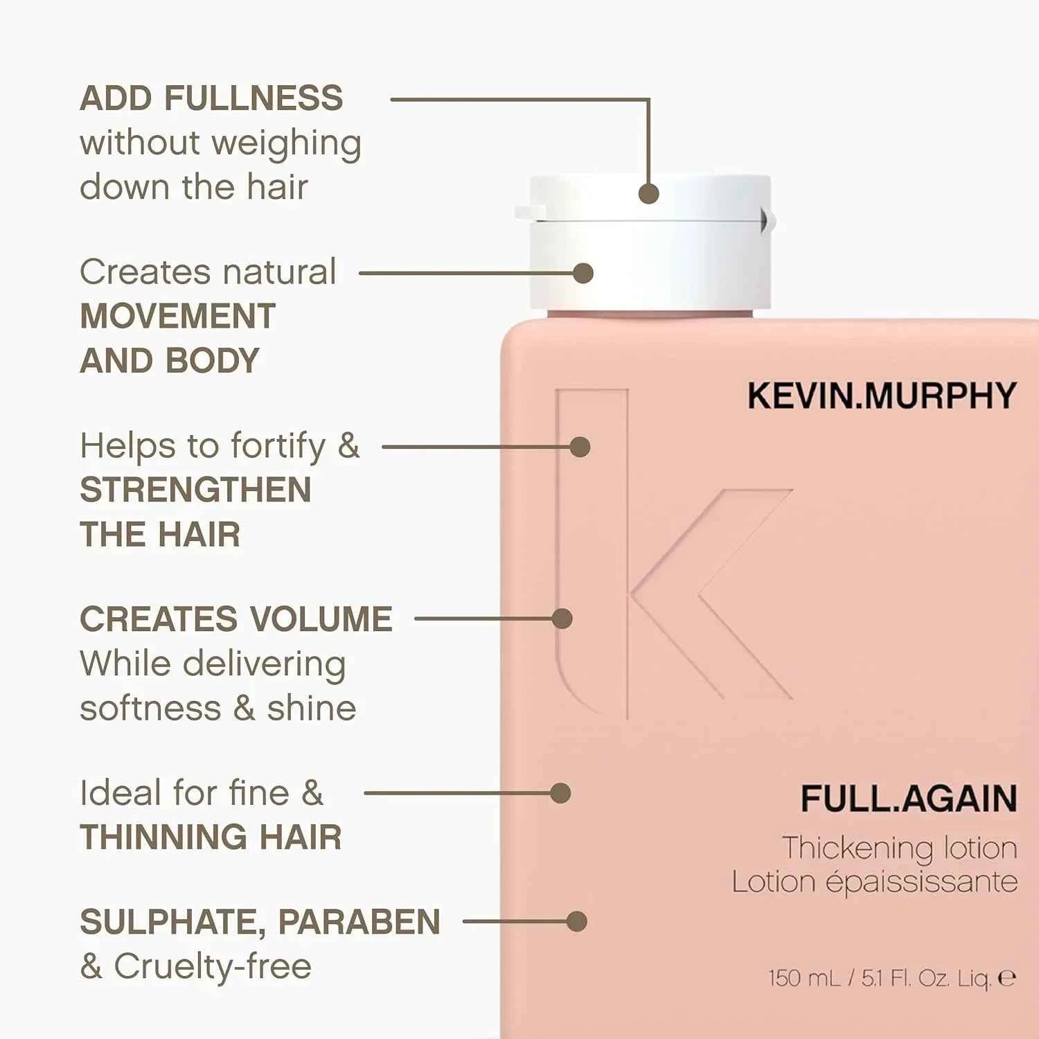 Kevin Murphy Full Again Thickening Lotion: Volumizing Sulphate-Free Solution for Fine & Thin Hair.