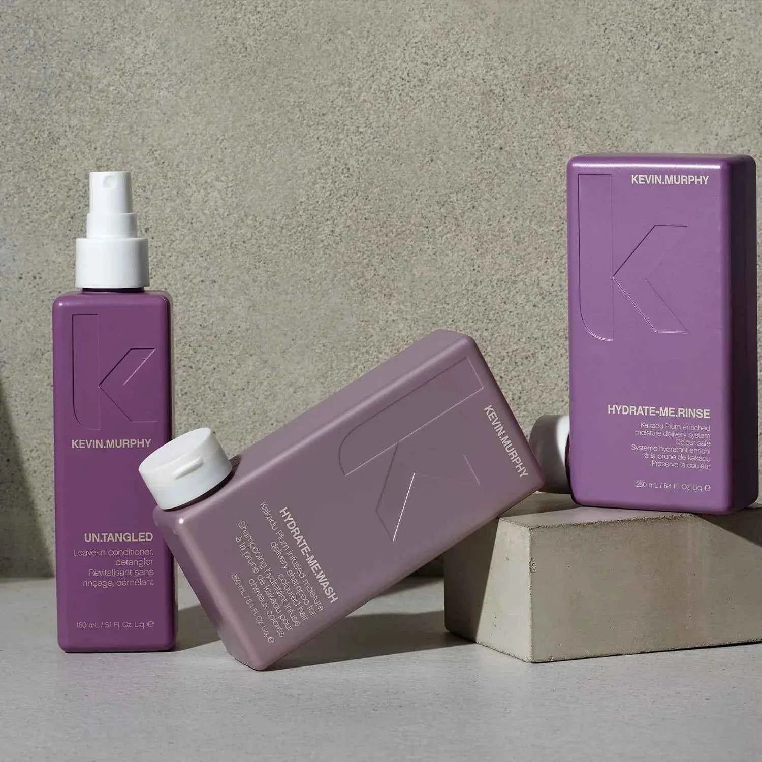 Kevin Murphy Hydrate-Me Wash, Rinse & Untangled Set - Moisturizing, Sulfate-Free Hair Care for Dry Hair