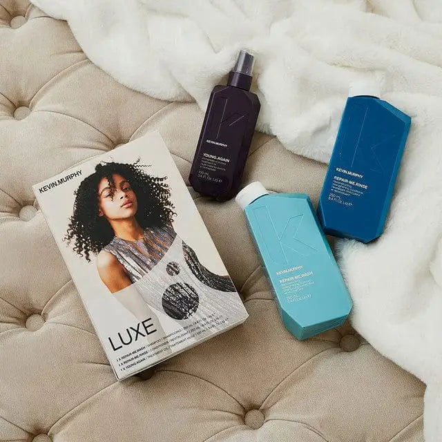 Kevin Murphy Luxe Repair Me Hair Gift Set: Shampoo, Conditioner & Young Again Treatment. Damaged Hair Solutions.