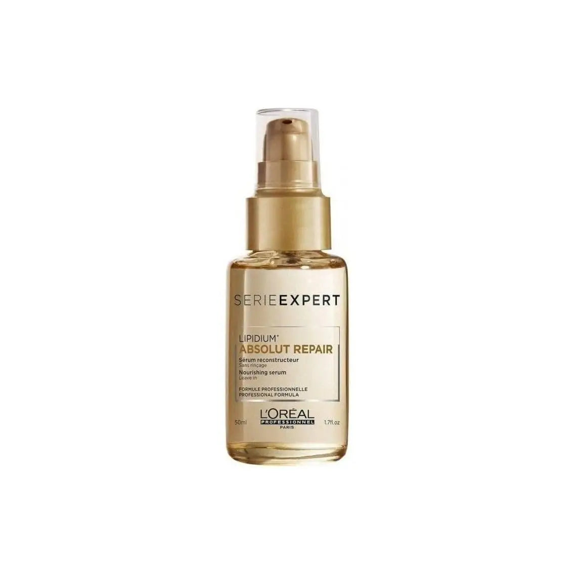 Gold-colored L’Oreal Serie Expert Lipidium Absolut Repair Gold Serum bottle