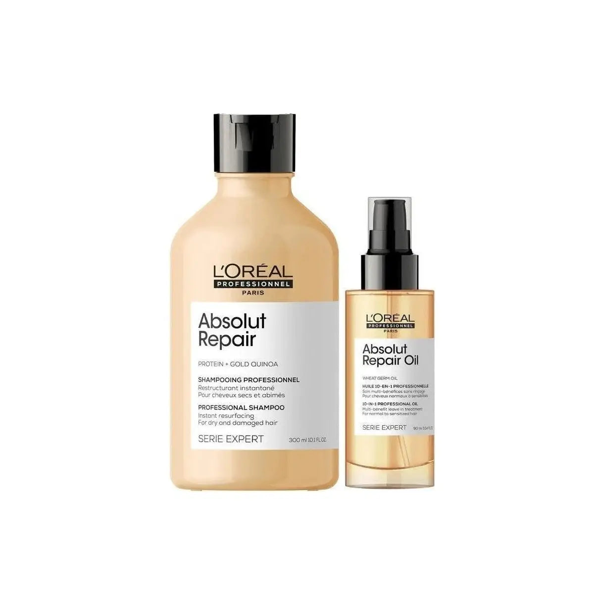 Loreal Absolut Repair Gold Shampoo & Oil: Hair Repair Kit for Damaged Hair