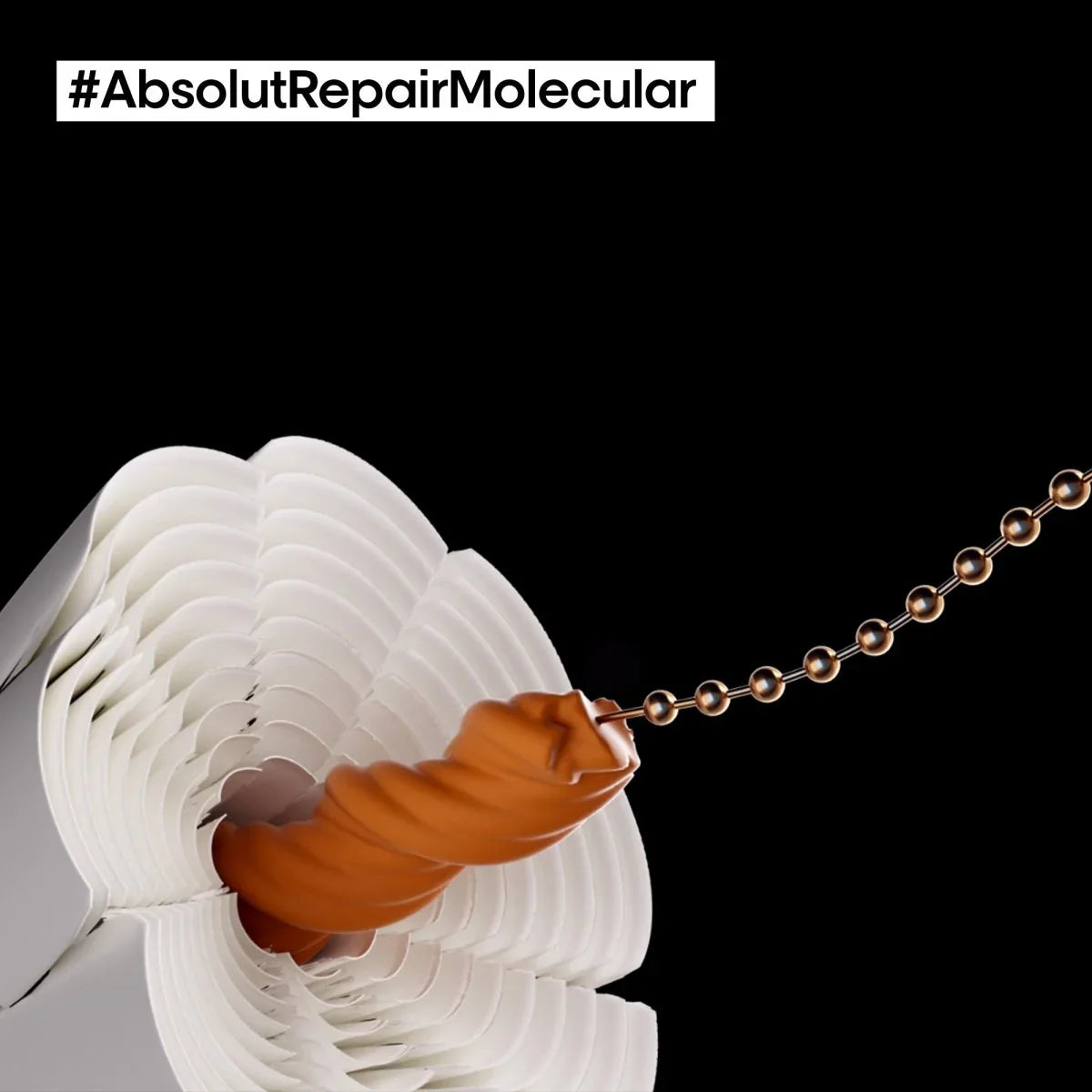 L'Oreal Absolut Repair Molecular Serum: Visualize Hair Repair. Damaged hair solution, professional treatment.