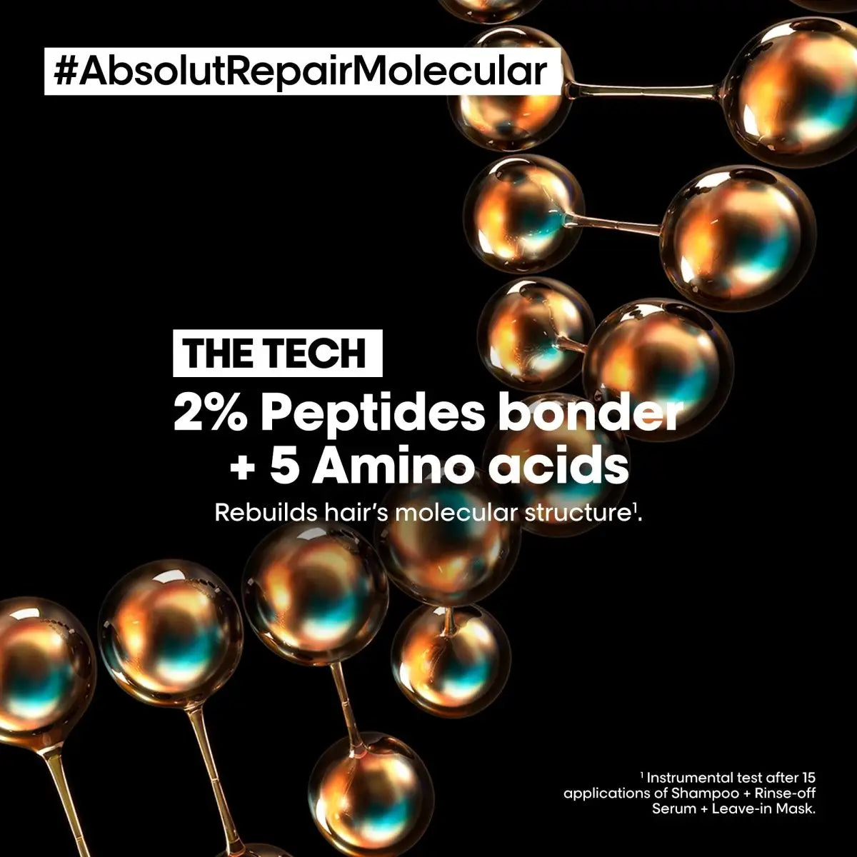 L'Oreal Absolut Repair Molecular: Hair Repair Shampoo with Peptides & Amino Acids. Revitalize & Rebuild Hair!