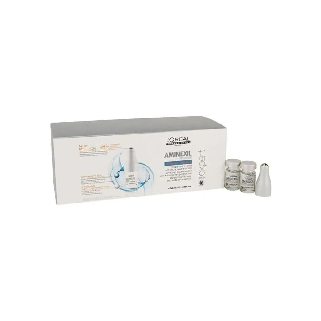 Loreal Aminexil Kit with serioxyl advanced aminexil ampoules and applicator