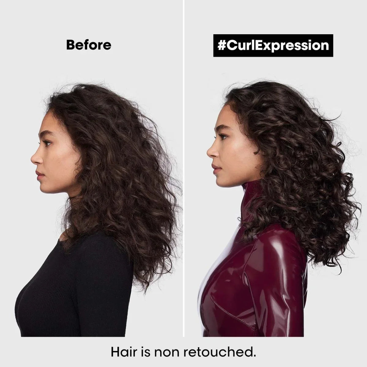 L'Oreal Curl Expression: Curly Hair Before & After Transformation. Defined Curls, Non-Retouched Hair.