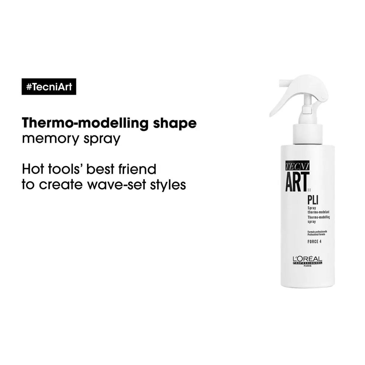 L'Oreal Tecni.Art PLI Thermo-Modelling Spray: Shape Memory & Heat Protection. Wave-set styling.