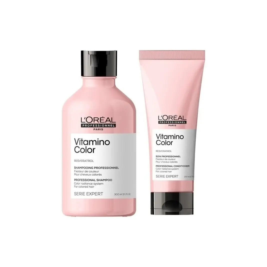 L'Oreal Vitamino Color Shampoo & Conditioner Set: Color-Treated Hair Care for Radiance & Protection. Shop Now!