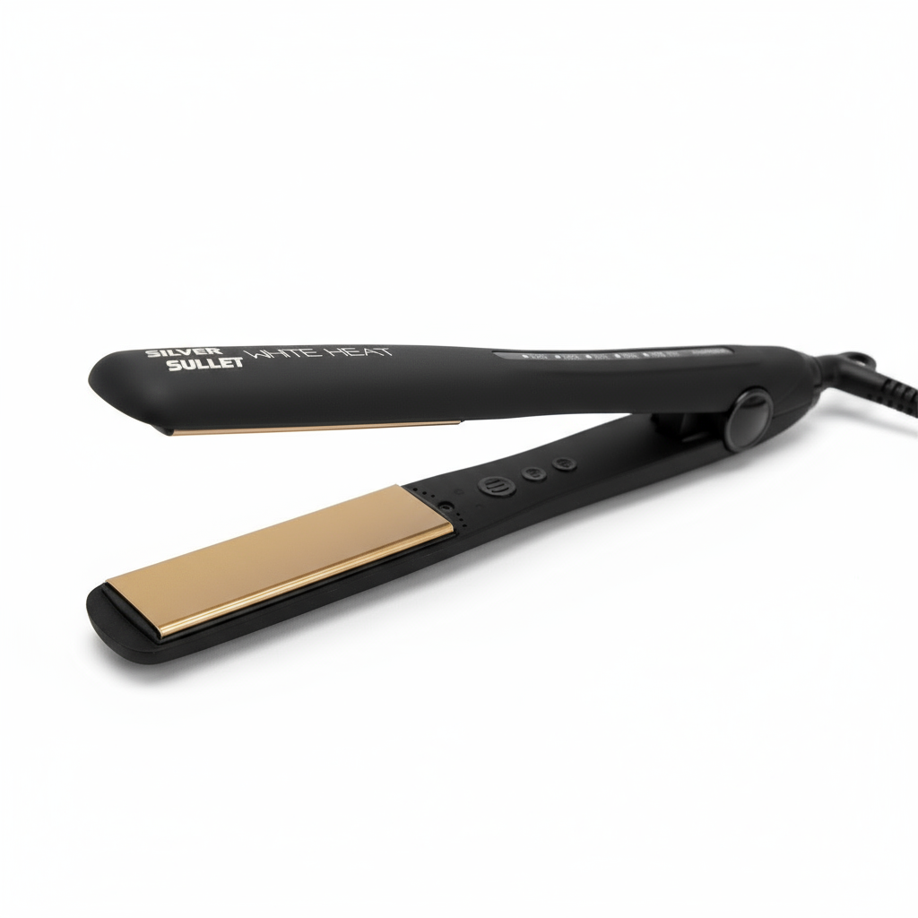Silver Bullet White Heat Max 38mm Titanium Straightener 130-230°C Gold