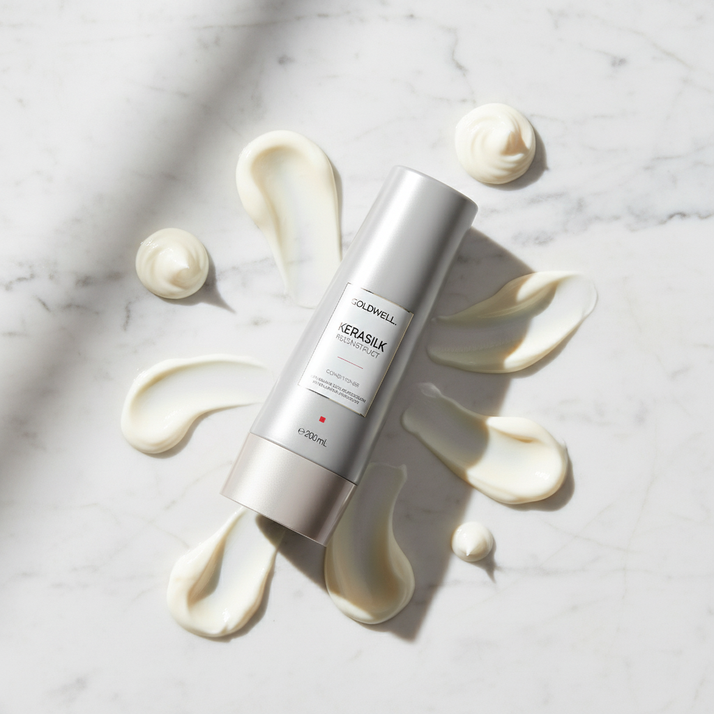 Marble flat lay with dollops