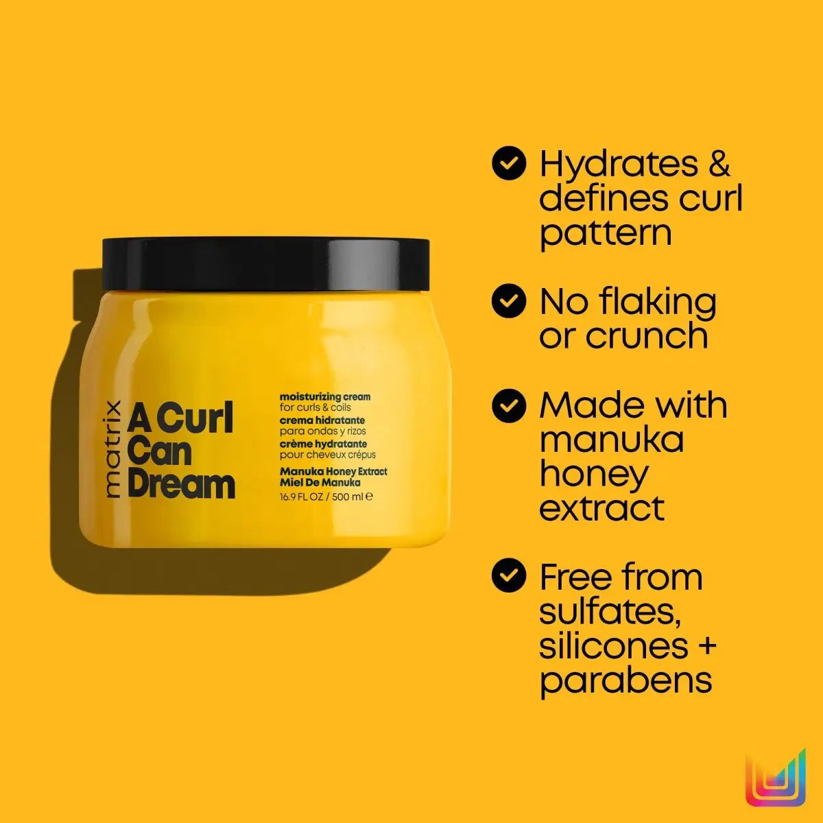 Matrix A Curl Can Dream Leave-In Cream: Moisturizing Curl Cream for Defined, Frizz-Free Curly Hair. Manuka Honey Extract. Sulfate & Paraben Free.