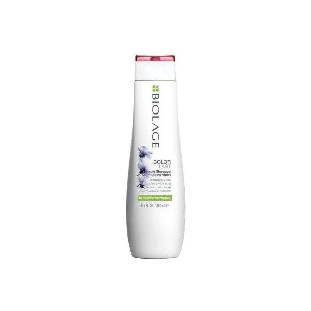 Matrix Biolage Color Last Purple Shampoo 250ml with purple flowers on the white bottle