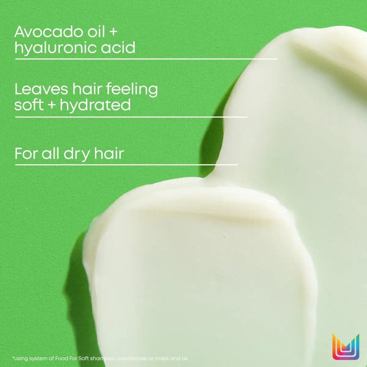 Food For Soft Conditioner: Avocado Oil & Hyaluronic Acid for Dry Hair Hydration
