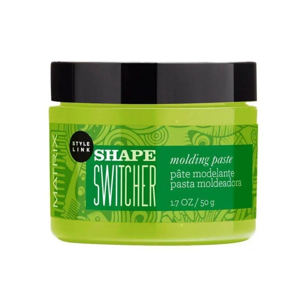 Green jar of Matrix Style Link Shape Switcher molding paste 50ml for versatile hair styling