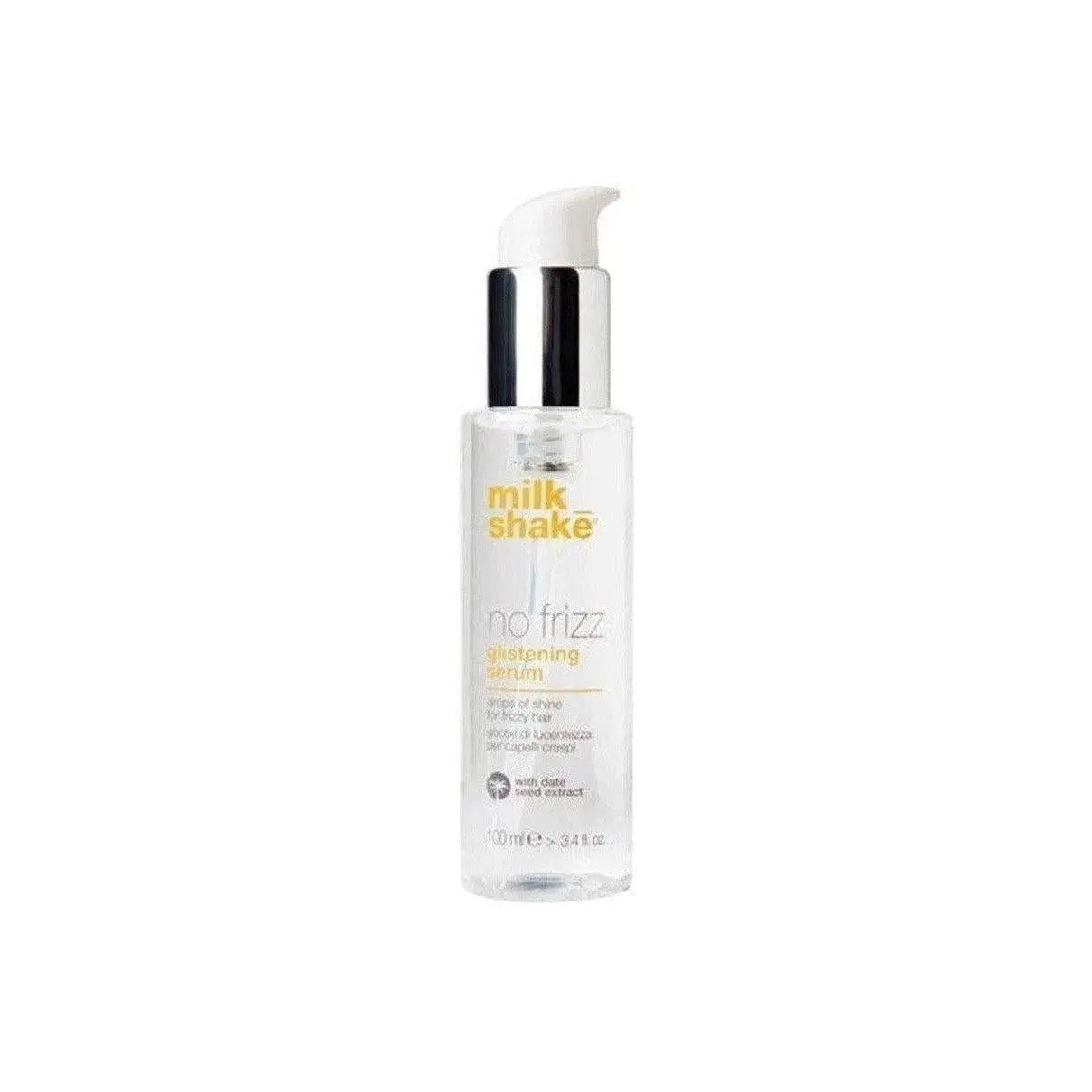 Milkshake no frizz anti-frizz serum for hair in clear pump bottle styling aid