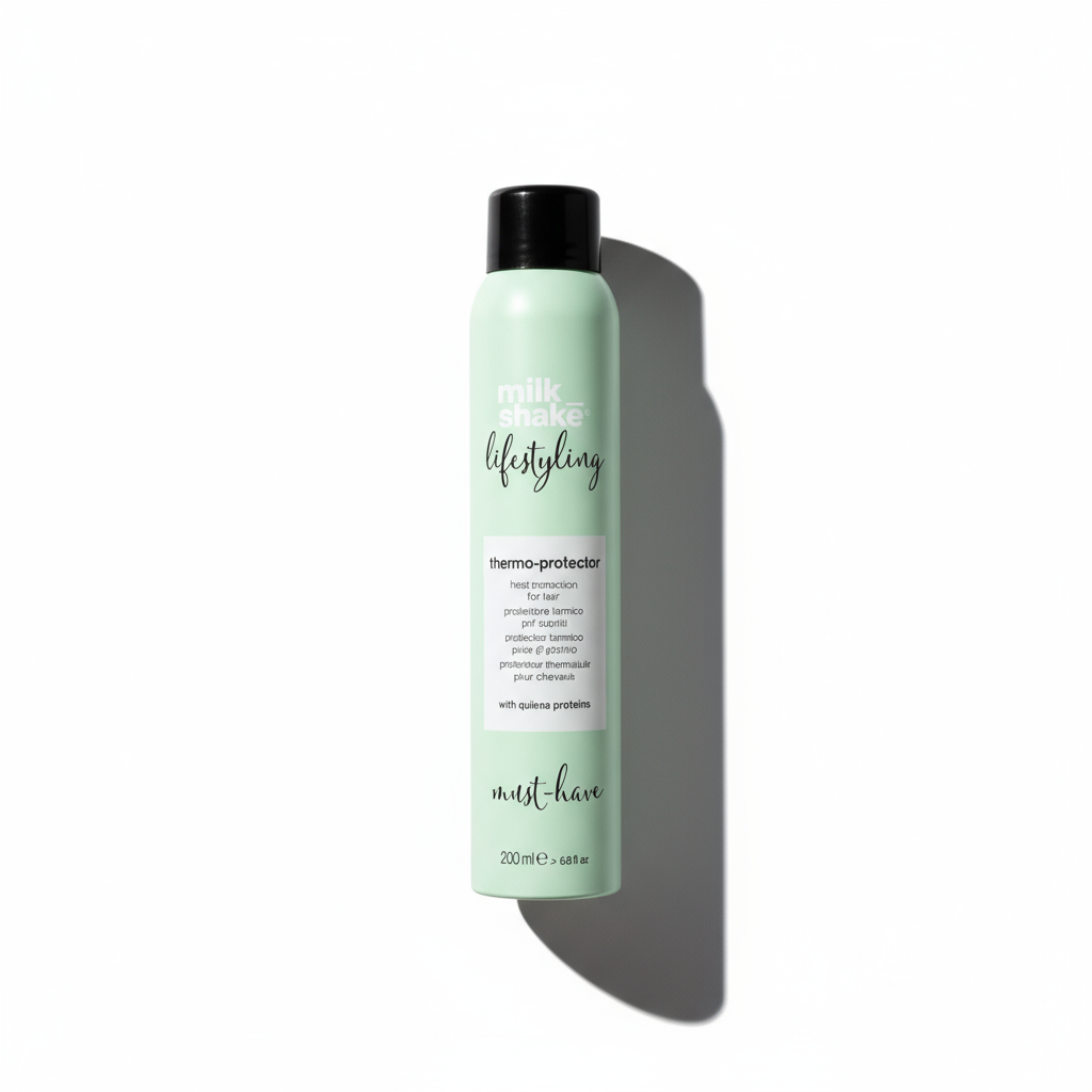 Milkshake heat protection spray for hair in light green bottle with black cap 200ml