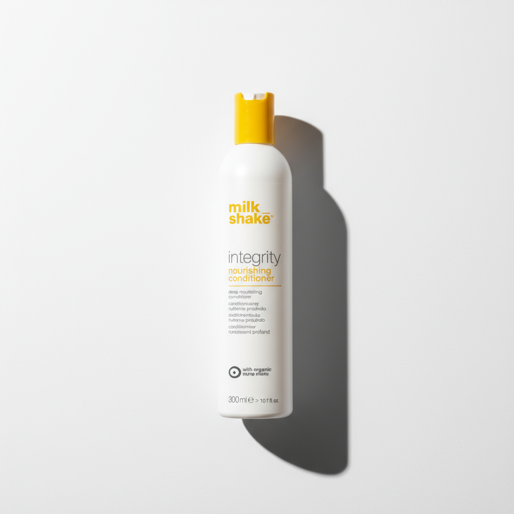 Milkshake integrity conditioner nourishing formula in white bottle with yellow cap 300ml