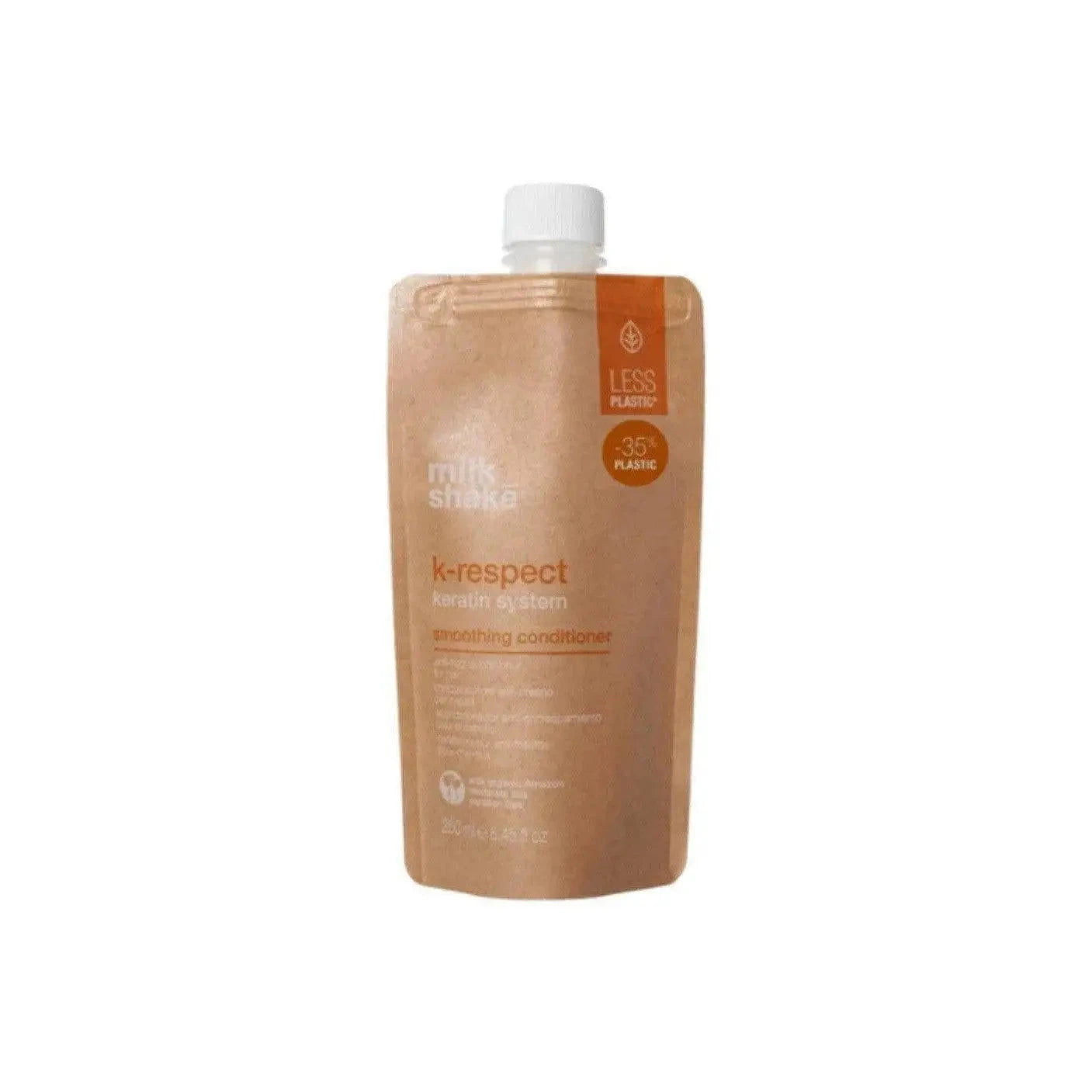 Milkshake K-Respect Smoothing Conditioner in eco-friendly refill pouch with 35 percent less plastic