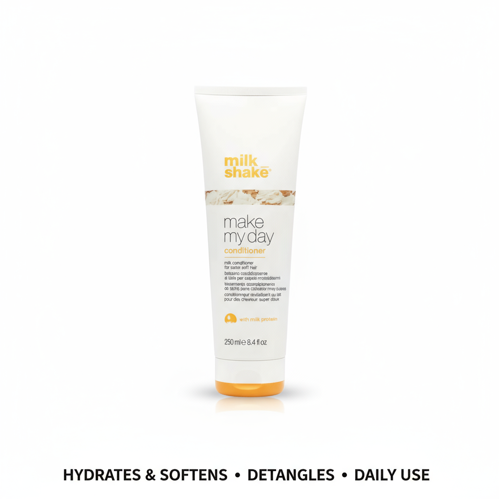Milkshake Make My Day Conditioner 250ml in white tube hydrates softens and detangles hair
