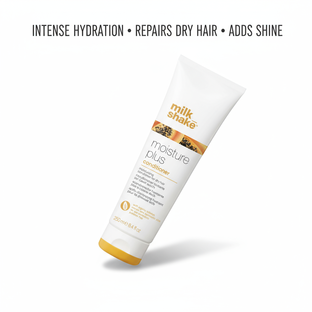 Milkshake Moisture Plus Conditioner tube providing intense hydration and repairing dry hair