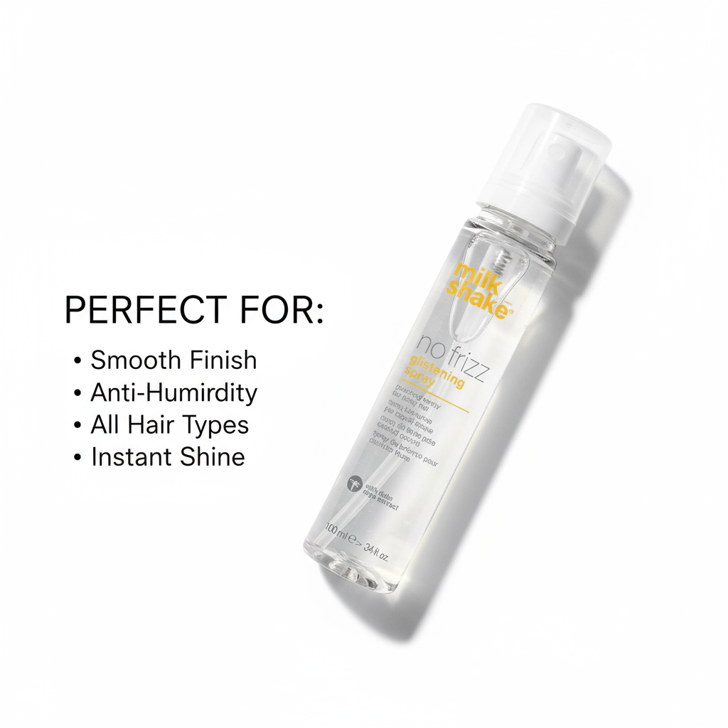 Milkshake no frizz glistening spray styling aid for smooth finish and anti-humidity hair care
