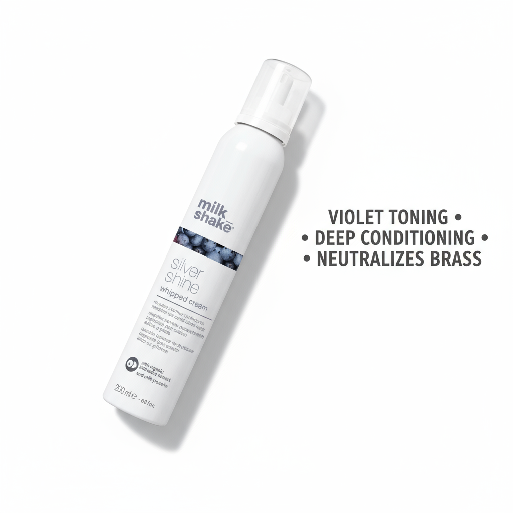 Milkshake Silver Shine conditioner for blonde hair bottle with violet toning and deep conditioning benefits