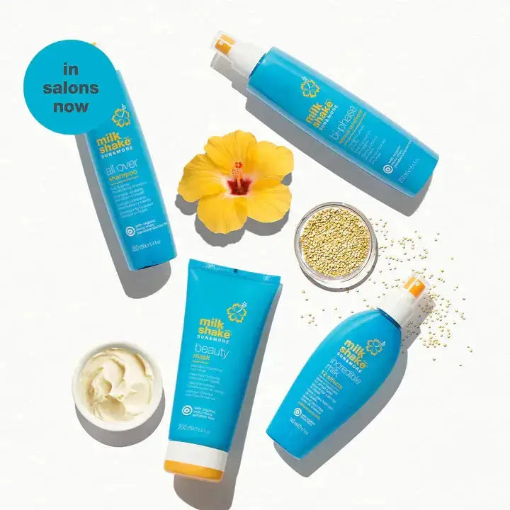 Milkshake Sun & More: Shampoo, Mask, Leave-in Treatment - Hair Care with Sun Protection, Detangling, Frizz & Heat Control.