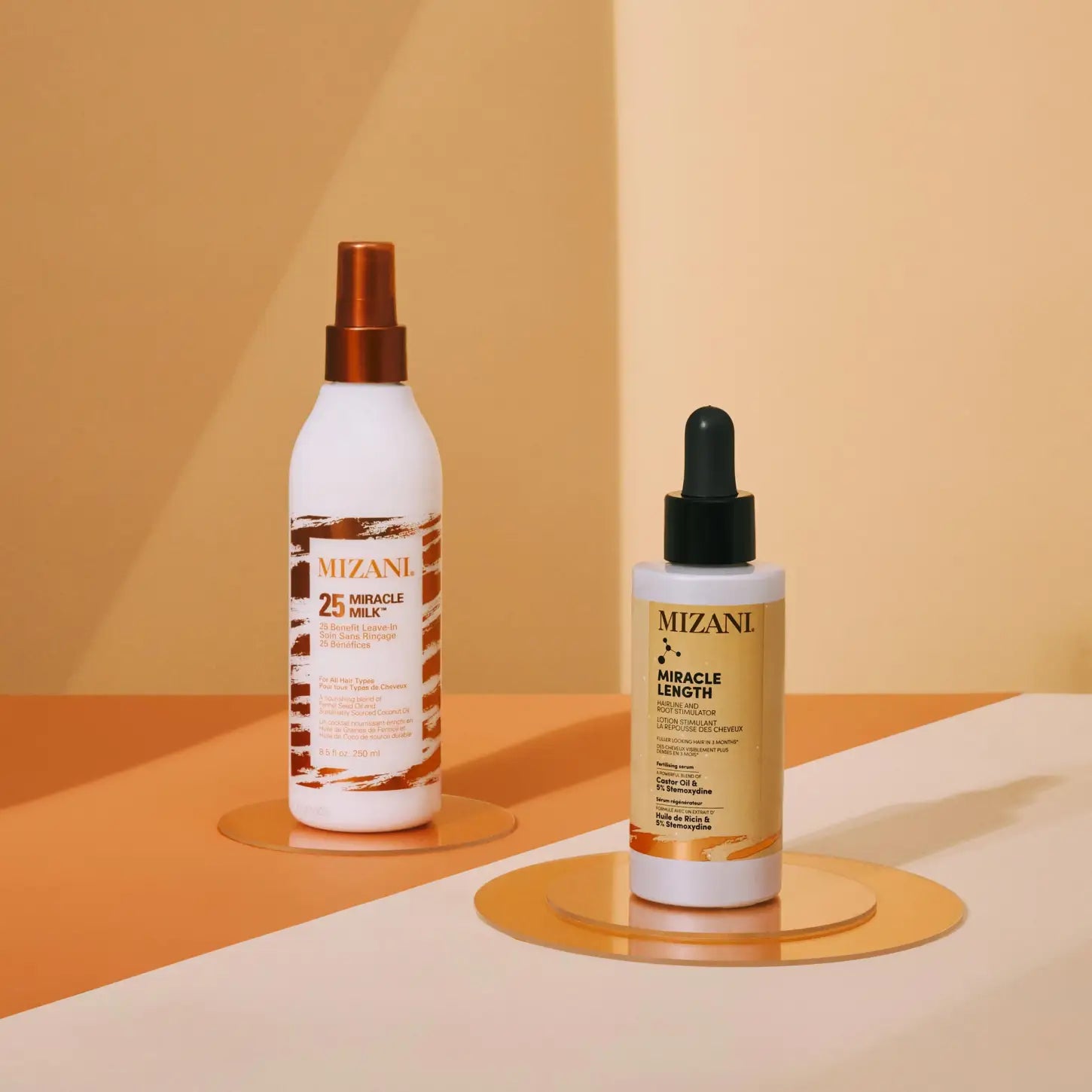 Mizani Miracle Milk & Length Bundle: Leave-in Conditioner & Root Stimulator for Hair Growth & Strength. Haircare Set.