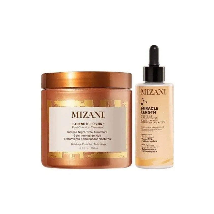 Mizani Miracle Length Hair Oil & Strength Fusion Night Treatment - Overnight Hair Repair, Growth, Moisturize