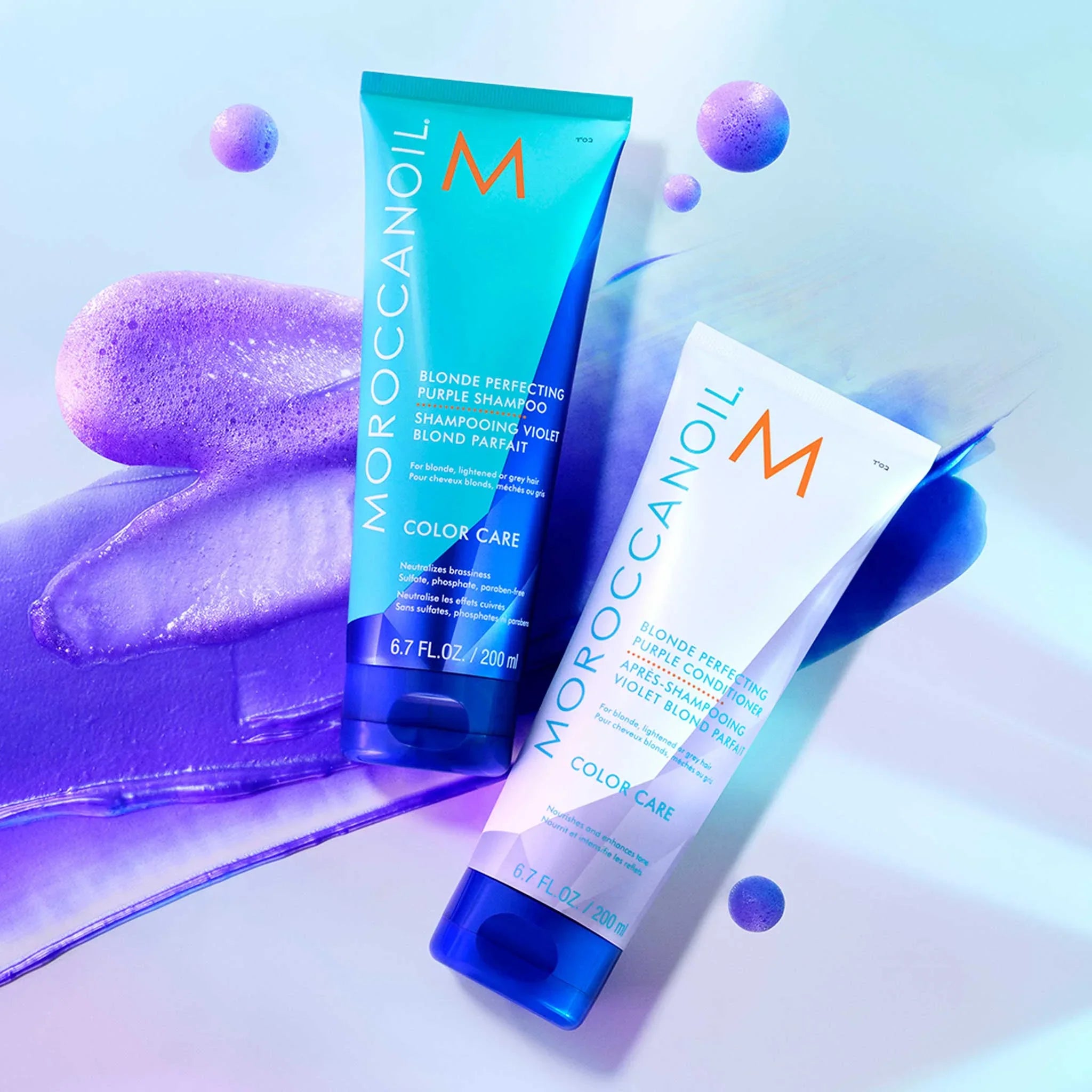 Moroccanoil Purple Shampoo & Conditioner: Tone Blonde Hair & Color Care