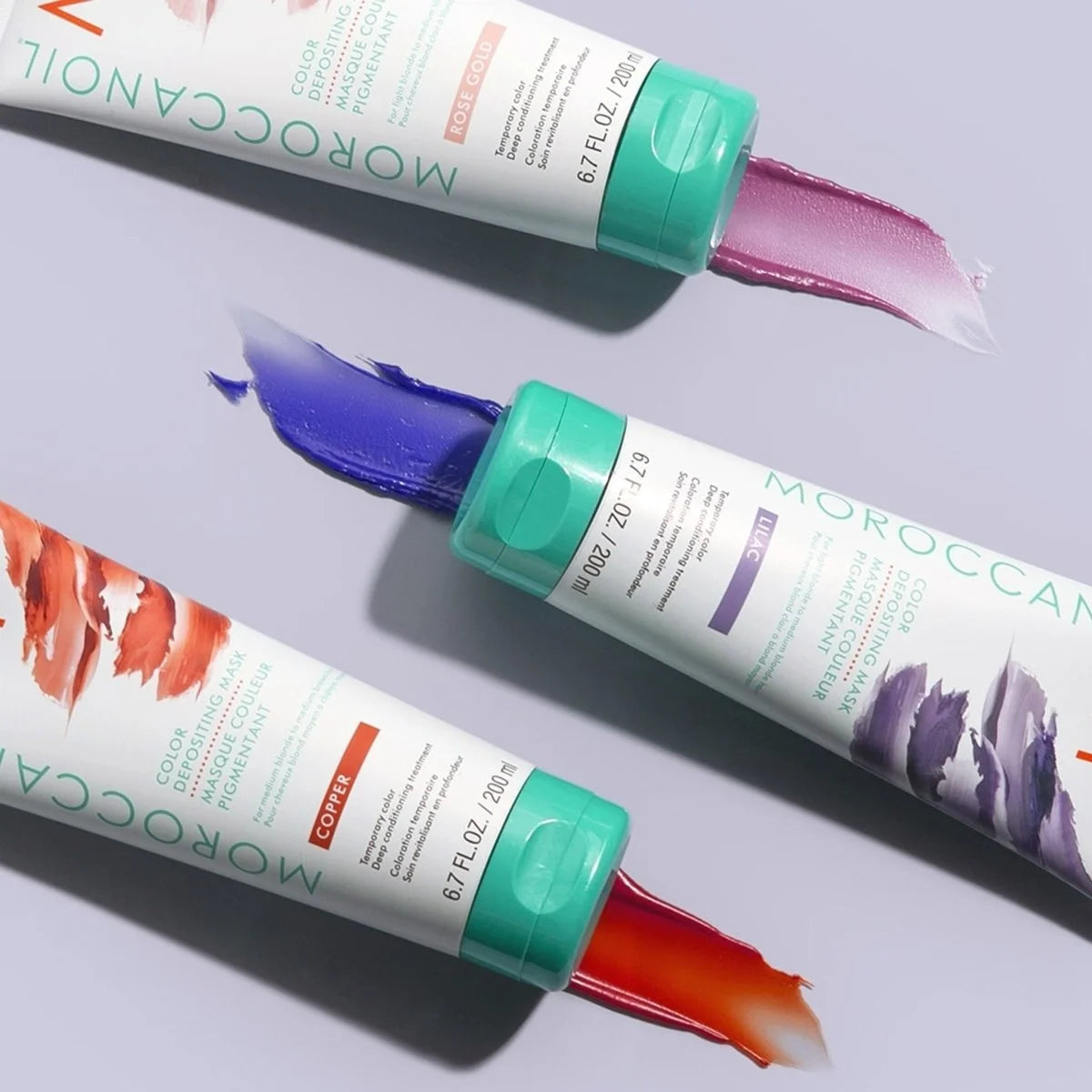 Moroccanoil Color Masks: Rose Gold, Lilac, Copper. Hair Color Treatment.