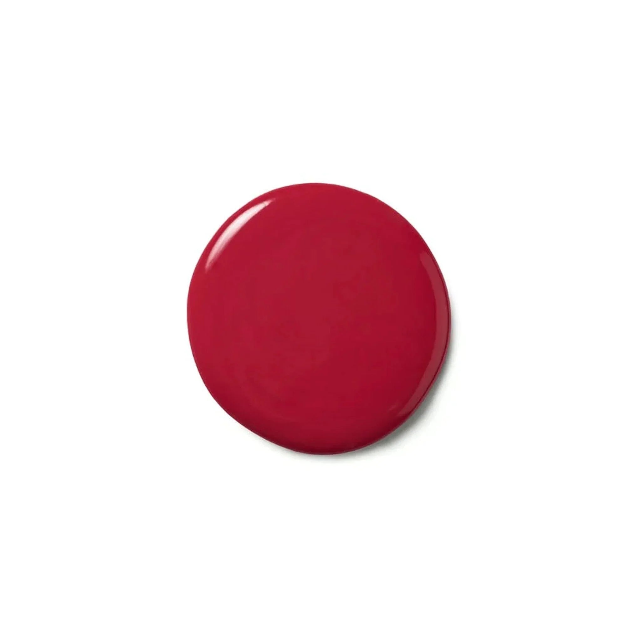 Circular red glossy button representing Moroccanoil Color Deposit Mask Hibiscus 200ml