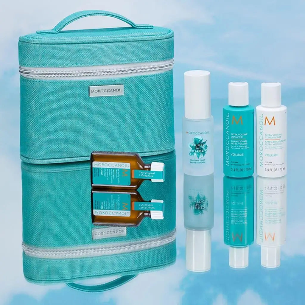 Moroccanoil Volume Travel Kit: Shampoo, Conditioner, Treatment, Mist - Travel Size Haircare for Volume & Shine