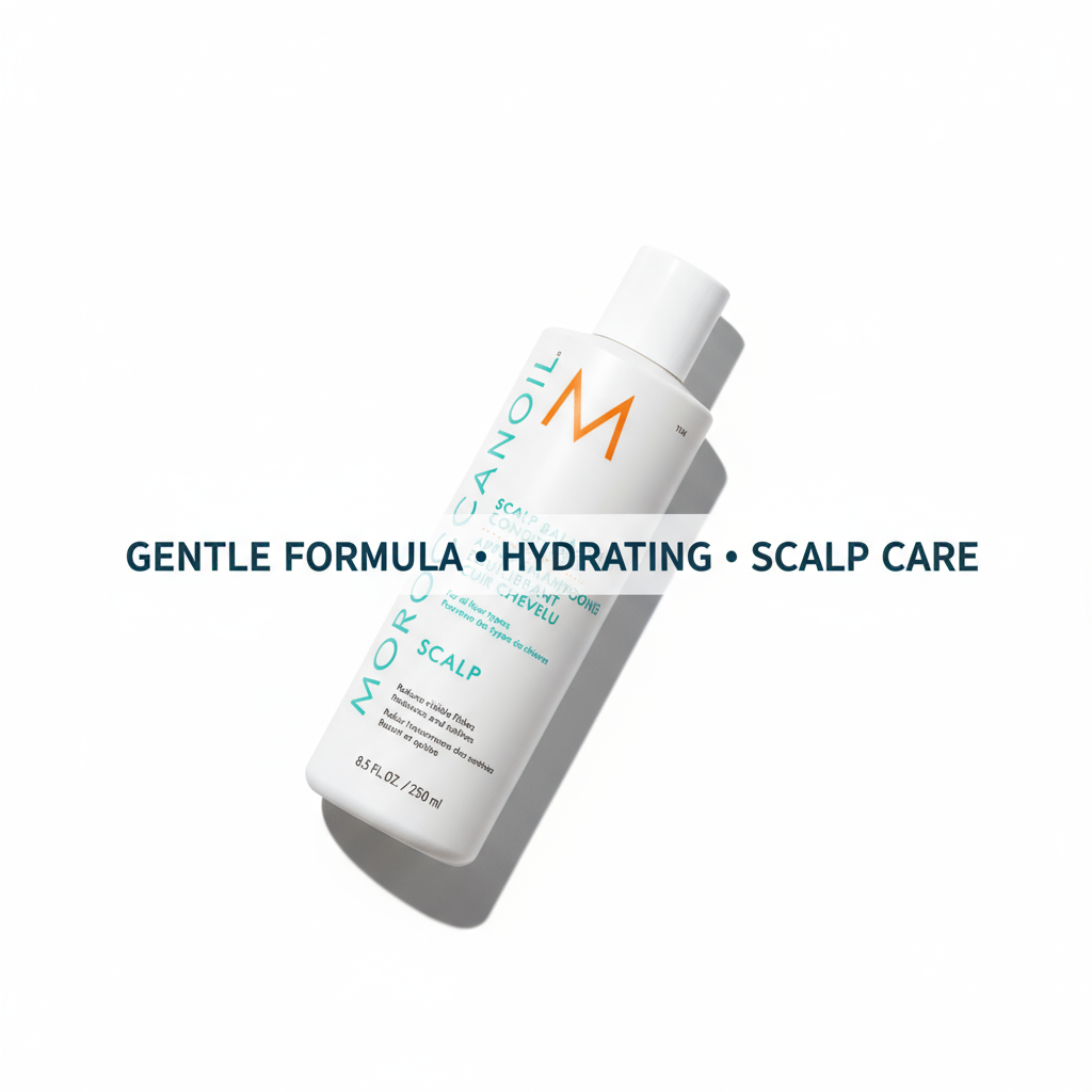 Moroccanoil scalp balancing conditioner bottle with hydrating gentle formula for scalp care