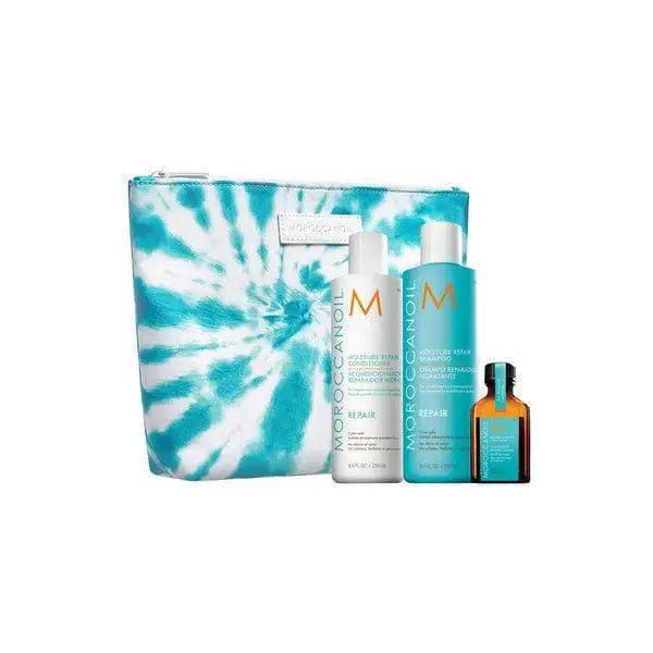 Moroccanoil Repair Kit: Shampoo, Conditioner, Argan Oil & Bag. Hair Repair for Damaged Hair.