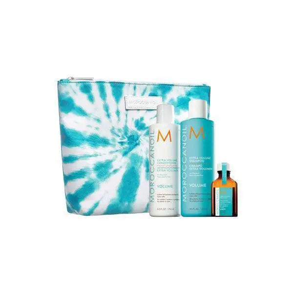 Moroccanoil Volume Kit: Shampoo, Conditioner, Light Oil & Bag. Boost Volume & Shine! | Hair Care Set