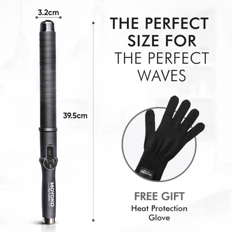 Moyoko Curl Master 25mm Curling Iron: Perfect Waves, 3.2cm Barrel, 39.5cm Length + Free Heat Glove!