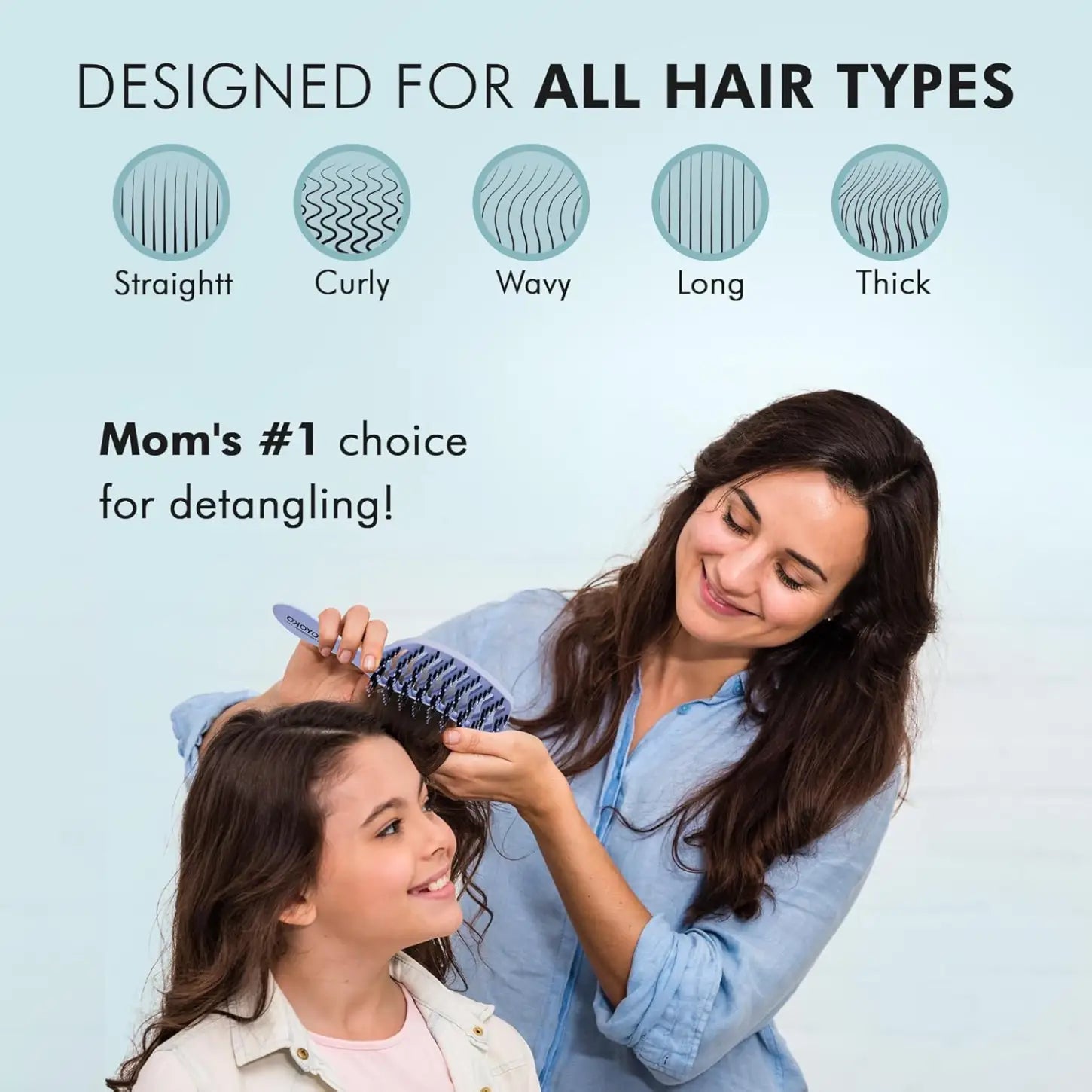 Moyoko Detangling Brush - Black for a comfortable brushing experience on various hair types