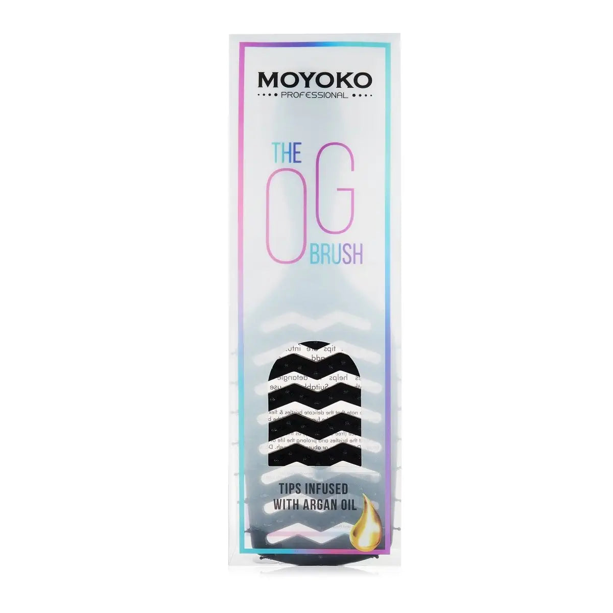 Moyoko Detangling Brush - Black with argan oil tips for a comfortable brushing experience
