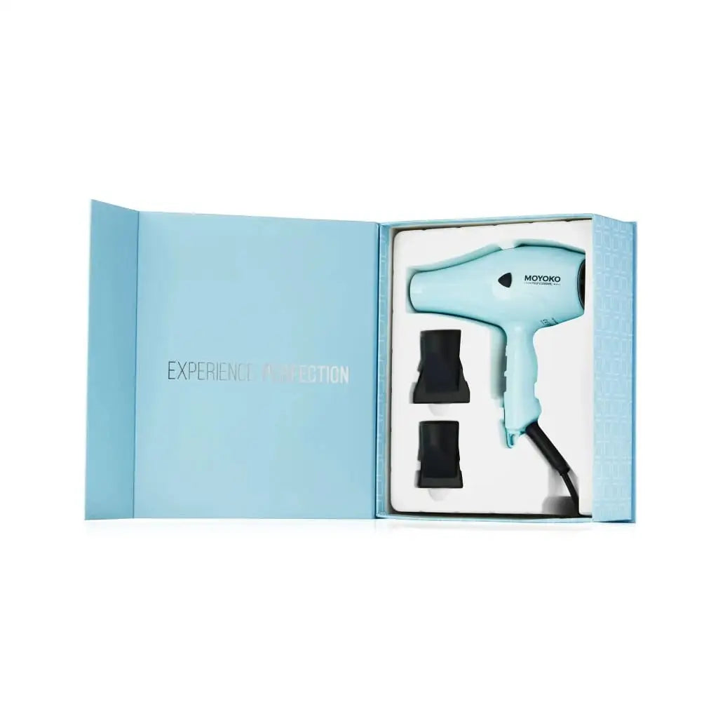 Moyoko E8 Hair Dryer Blue - Professional Hairdryer Kit with Attachments Open Box. View Now!